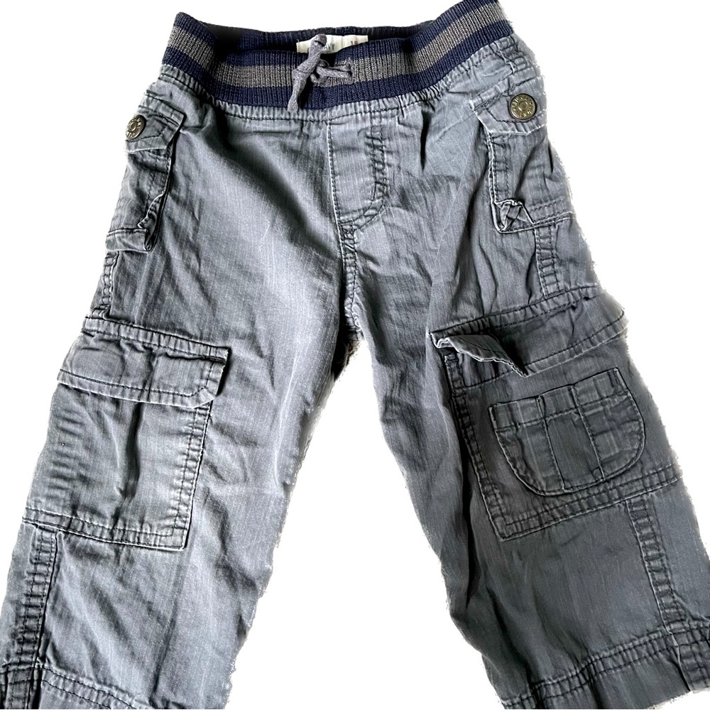 Old Navy 18-24 mth light gray cargo pants with drawstring